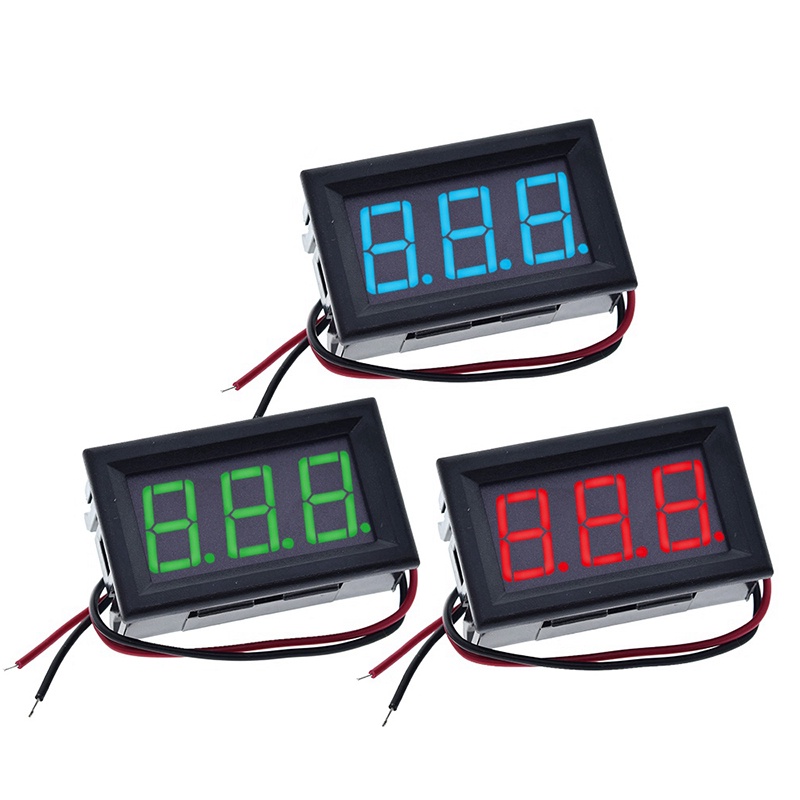 Set 3 Vôn Kế Điện Tử 0.56 Inch DC 4.5V-30V 2 Dây Chuyên Dụng