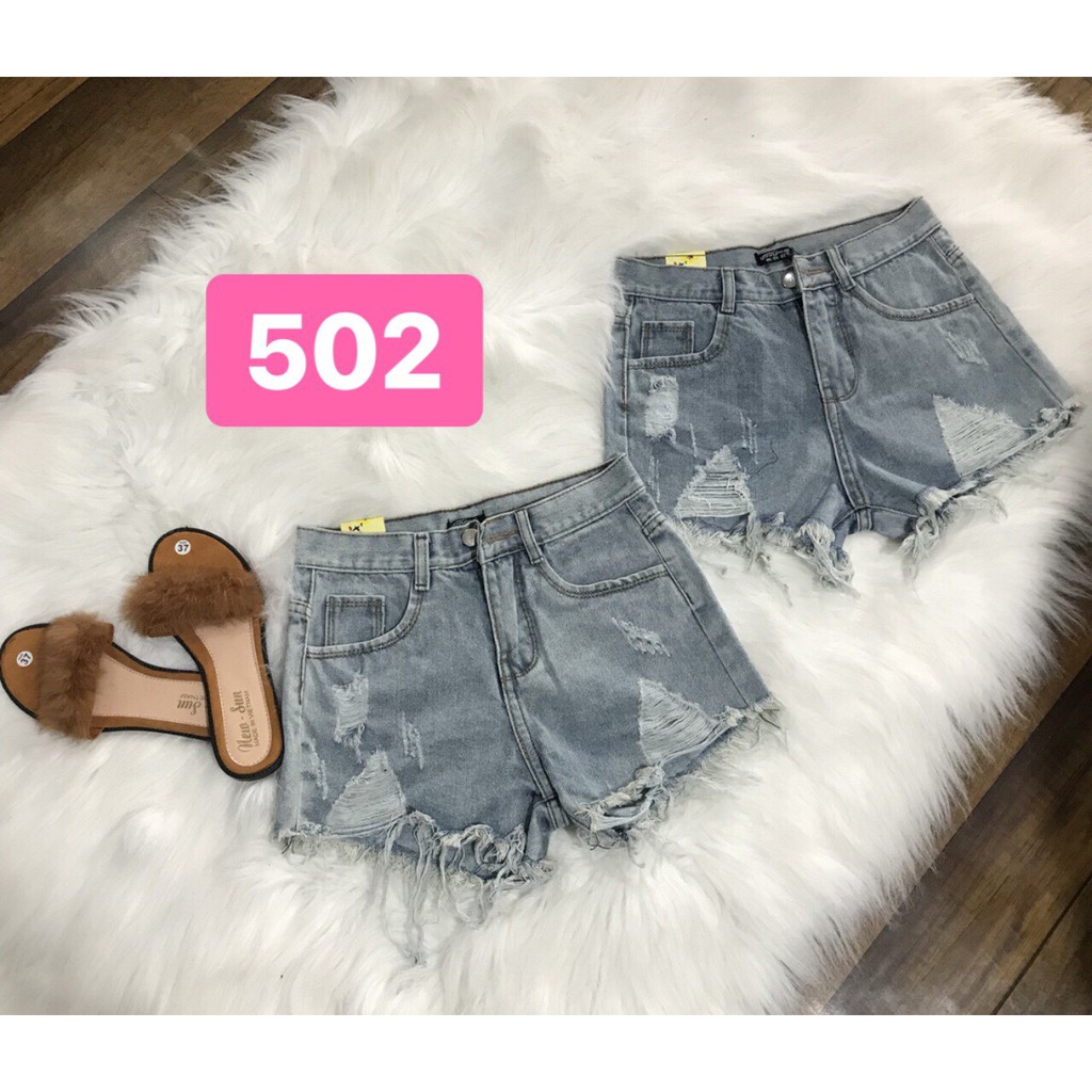 quần short jean nữ HÌNH THẬT RÁCH HAI BÊN CÀO TƯA số 502.77