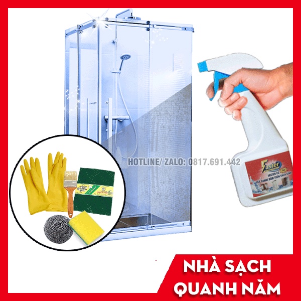 (XỊT LÀ SẠCH) Combo Xịt Tẩy Cặn Canxi Trên Kính Nhà Tắm, Vệ Sinh Gương Nhà Tắm Bị Ố Mờ Faster CG Plus 350ml