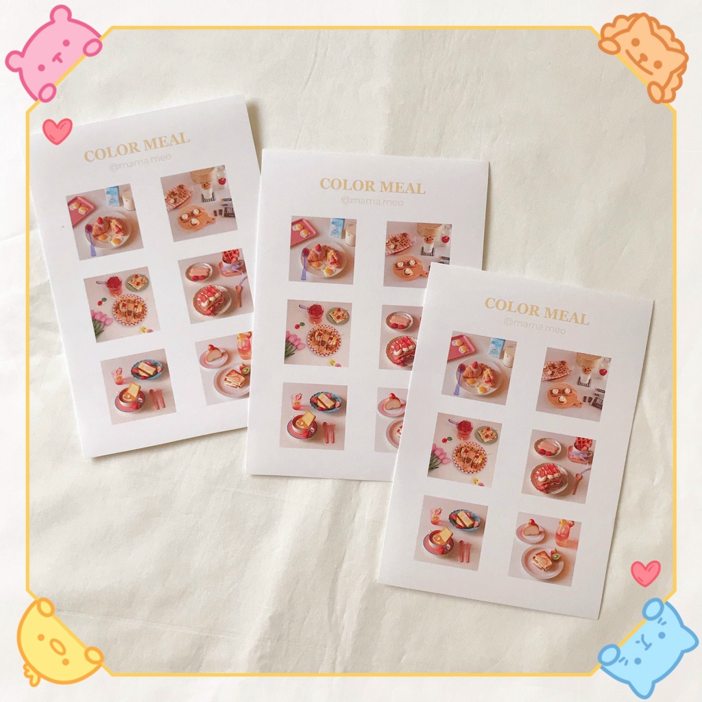 Color Meal Sticker Hình Dán Trang Trí Sổ Tay | Bullet Journal