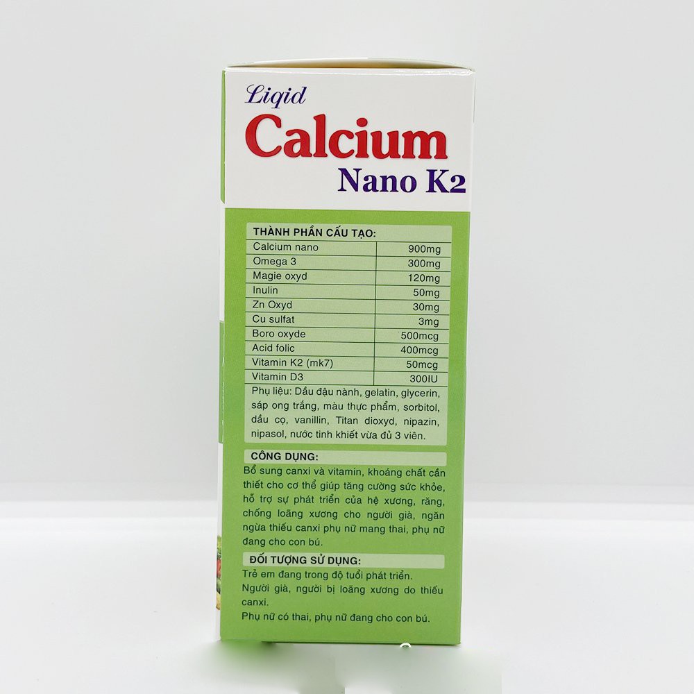 Liquid Calcium nano K2 bổ sung canxi và vitamin D3 trong cơ thể