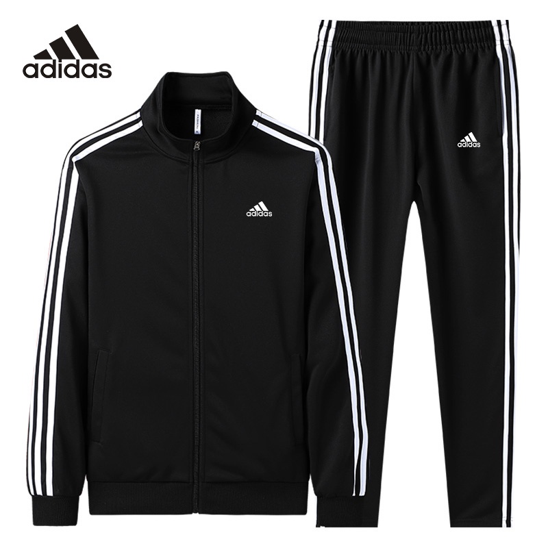 Adidas Set Đồ Thể Thao Hai Mảnh Gồm Áo Hoodie Nhanh Khô Và Quần Dài Thể Thao Thoáng Khí Cho Nam