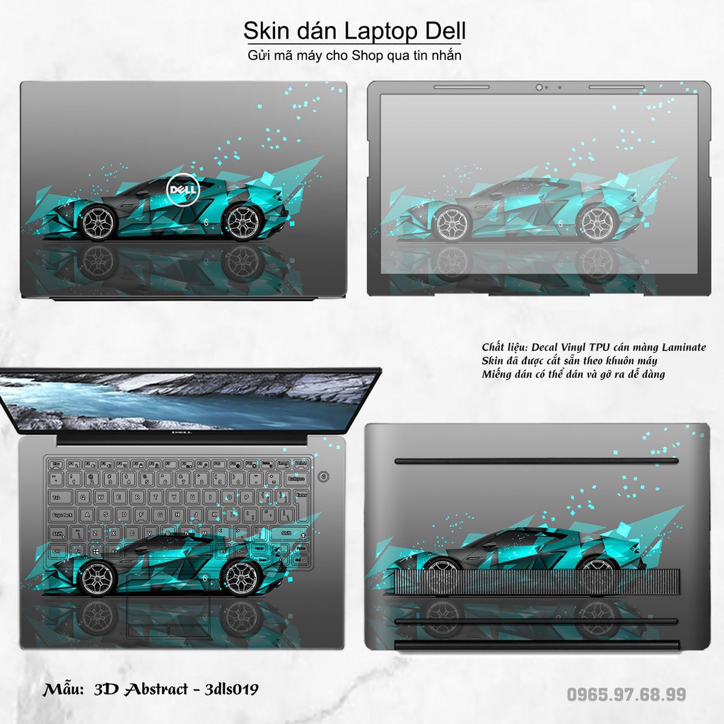 Skin dán Laptop Dell in hình 3D Image (inbox mã máy cho Shop)