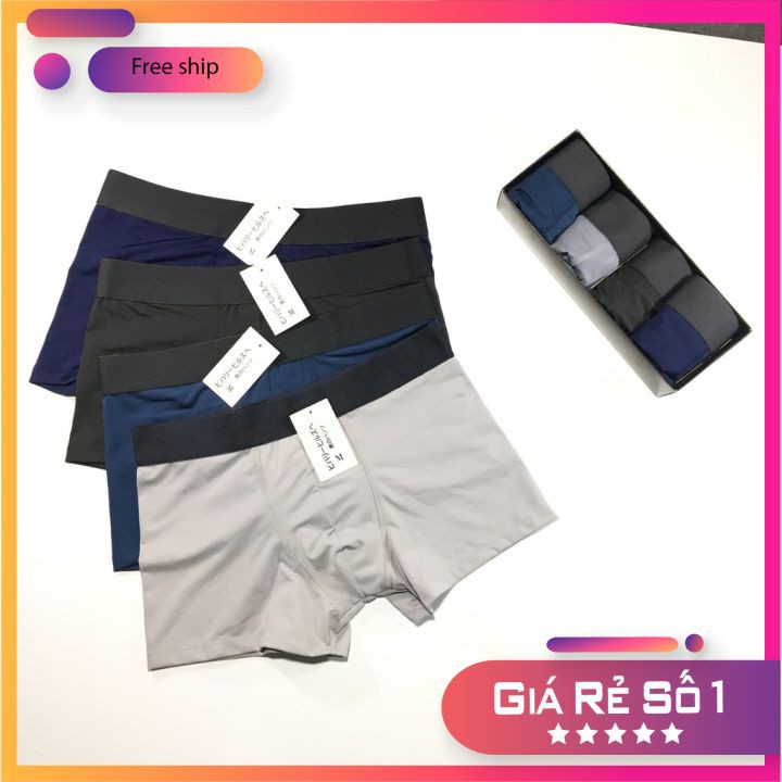 Quần sịp đùi nam⚡ FREE SHIP ⚡Quần lót nam dáng sịp đùi BOXER co giãn 4 chiều - HALLO STORE