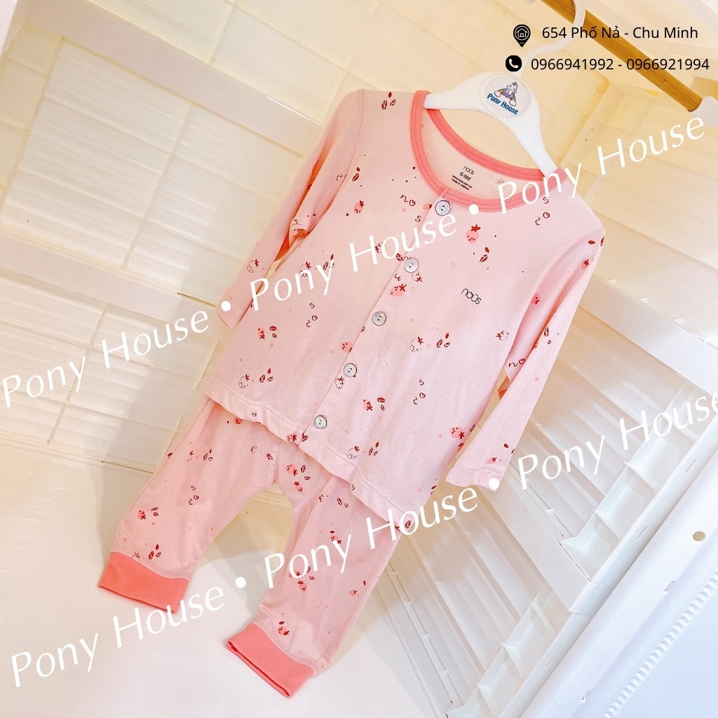 Bộ Quần Áo Dài Tay Nous Cài Thẳng (Cài Giữa) Chất Liệu Nu Petit Size Cho Bé 0-3 Tháng Đến 9-12 Tháng (0M-3M-6M-9M-12M)