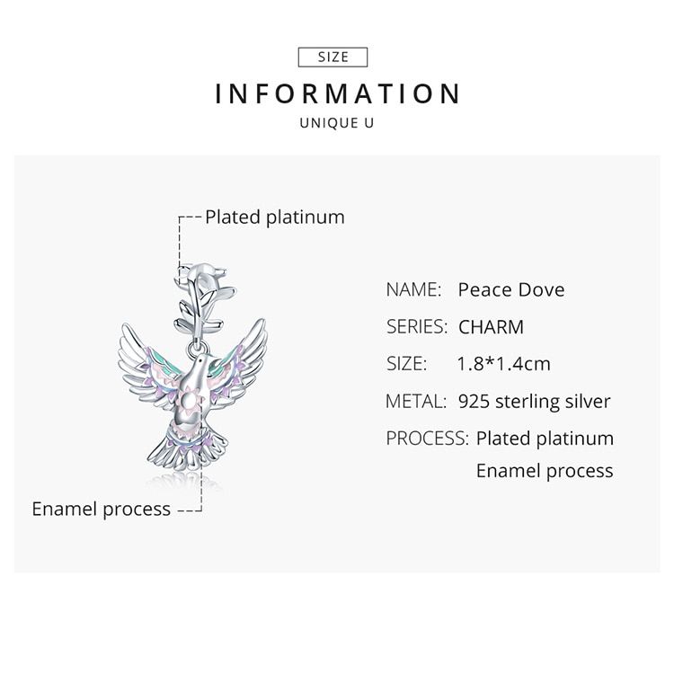 BAMOER Mặt Vòng cổ Bạc 925 Chính Hãng BSC295