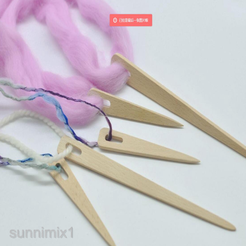 5Pcs Wood Shuttle Needles Knitting Weaving Stick Tools Bobbin Rods for