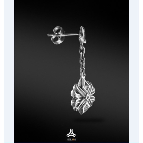 Khuyên tai bạc nam, nữ HeliSilver Lotus Flower Drop Earrings Helios Original S925 KTB311