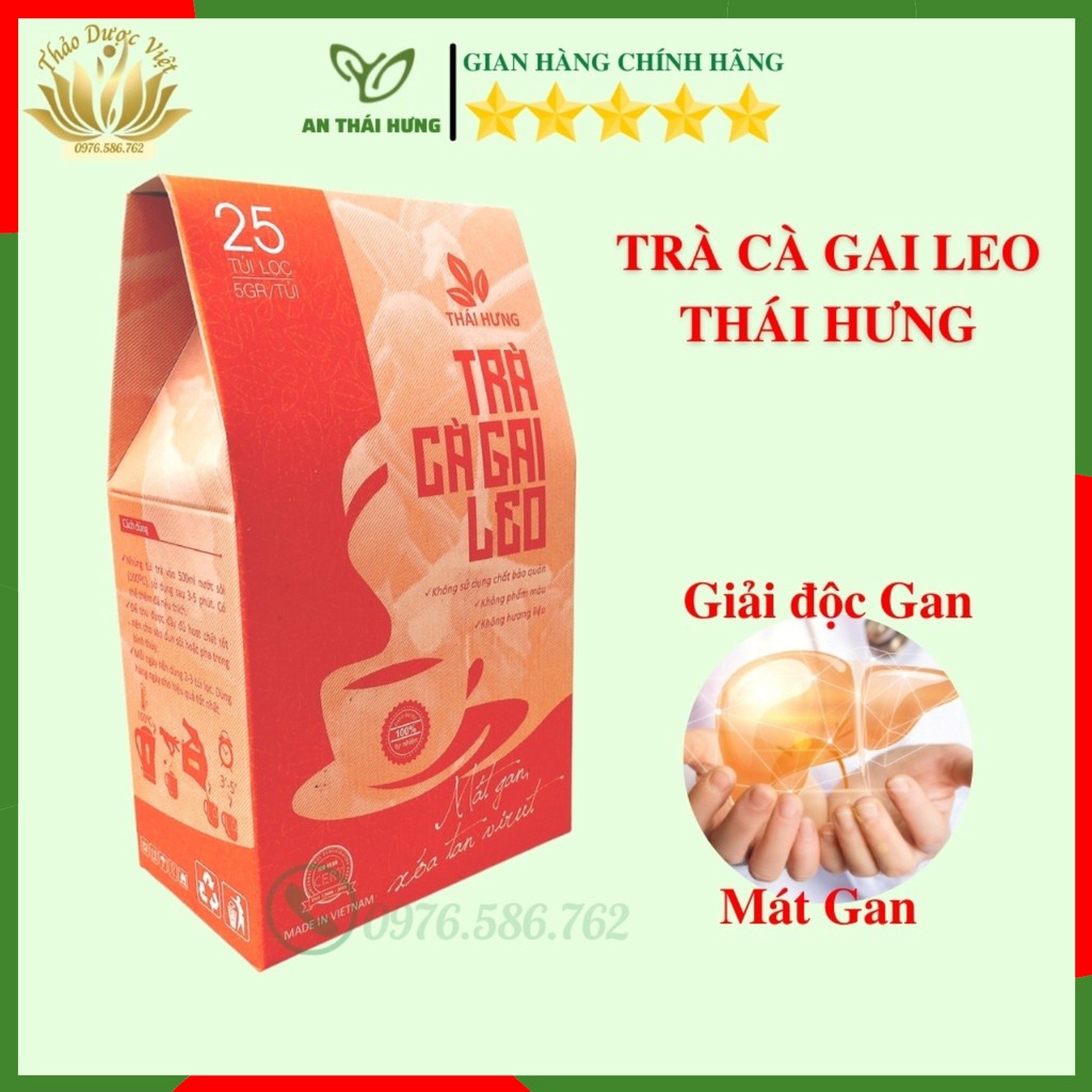 Cà Gai Leo Thái Hưng, Giải Độc Gan, Mát Gan, 25 Túi Lọc 125g Xóa Tan Mụn Nhọt Mẩn Ngứa