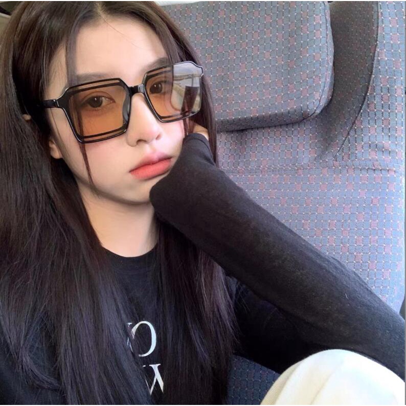 Kính Mát Vuông Chống Tia uv400 Phong Cách retro