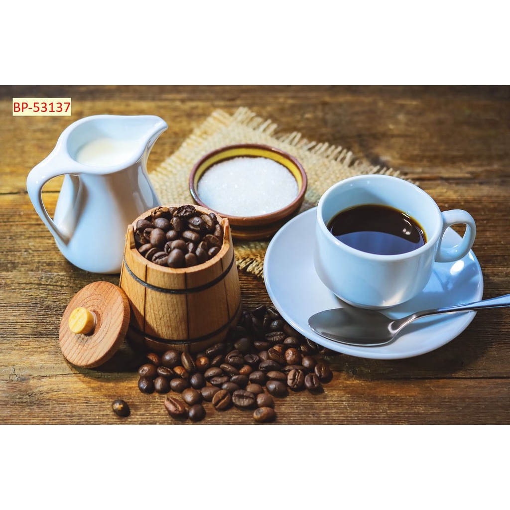 Tranh dán tường quán ăn Quán Cafe, Trà Sữa, Trang Trí Cửa Hàng