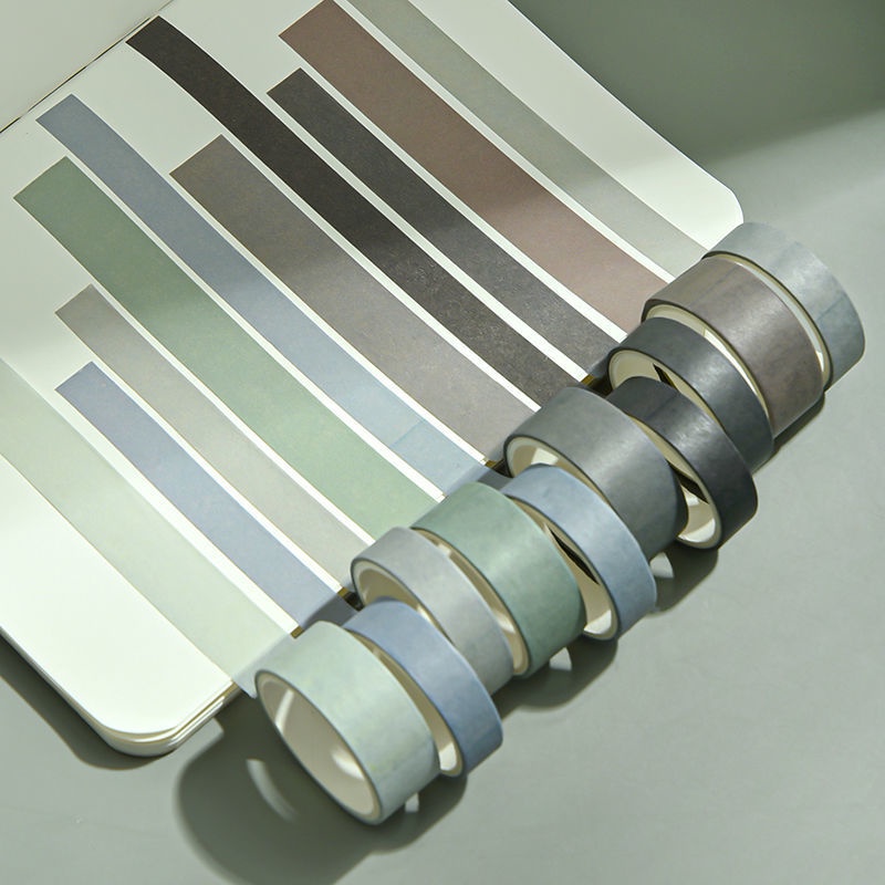 Washi tape vintage set 5 cuộn băng dính nhiều màu sắc dùng trang trí đa năng, sổ bullet journal