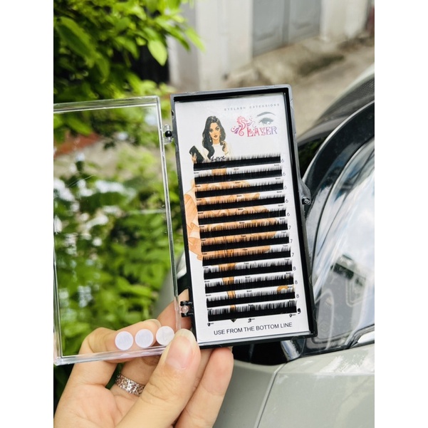 Mi Baby Lông mi siêu thẳng siêu tự nhiên màu đen và nâu 0.10 6-16mm.