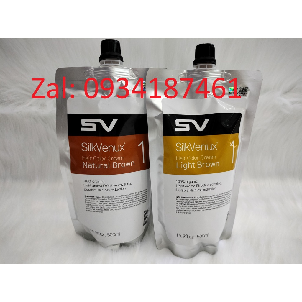 500ml x 2 túi Nhuộm phủ bạc thảo dược Silk Venus