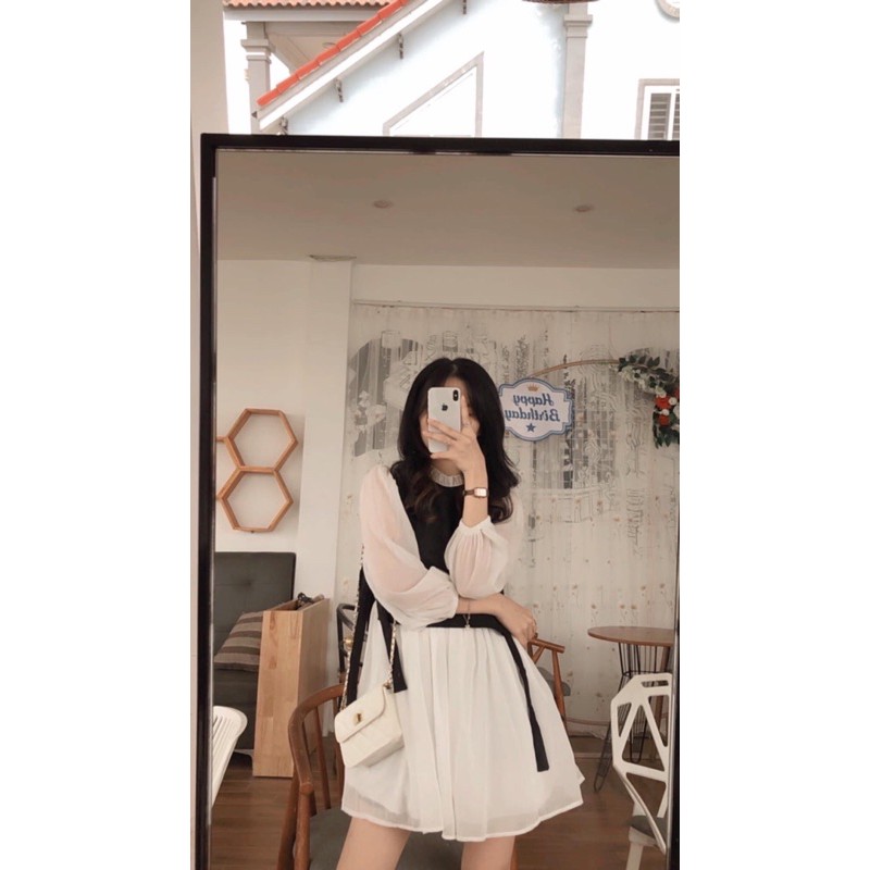 Set váy áo gile buộc nơ eo 1912 | BigBuy360 - bigbuy360.vn