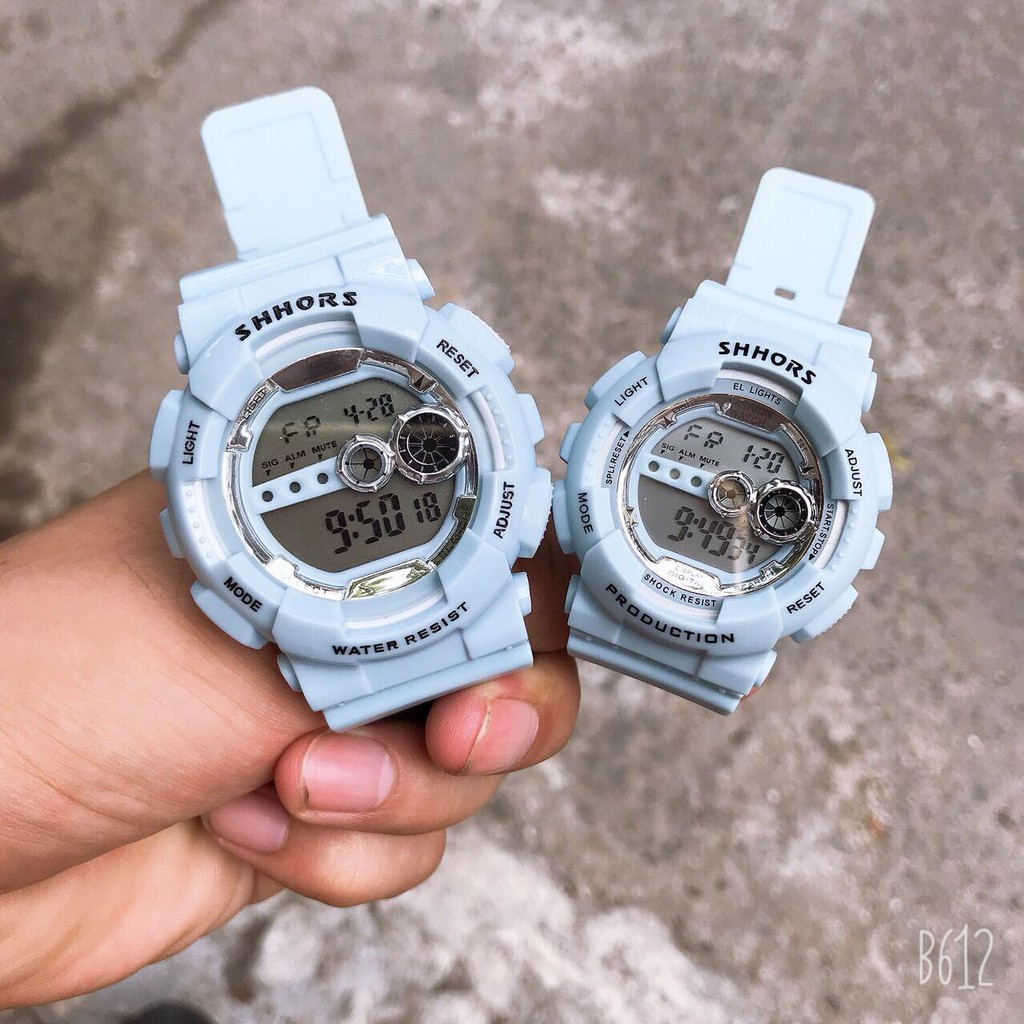 Đồng hồ nam, nữ Shhors unisex dây nhựa kiểu dáng năng động cho tuổi teen