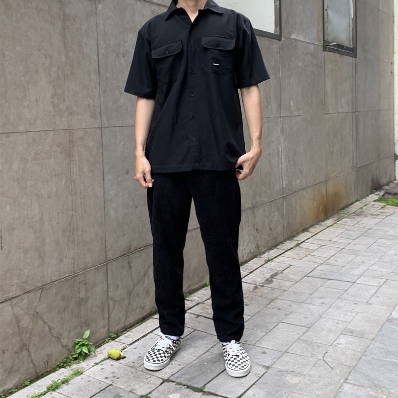 Quần nhung tăm Baggy ống rộng cơ bản basic