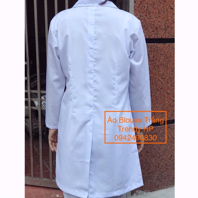 Áo choàng blouse bác sĩ, áo khoác blu dược sĩ dáng dài, dài tay chất Lon Nhật mát Nam nữ