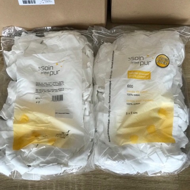 Bông Tẩy Trang Pháp Tetra Medical Carrés De Coton 600 miếng Hàng nội địa Pháp - Maneki Cosme