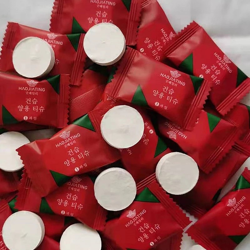 Khăn Lau Mặt Dạng Nén Sợi Tơ Tự Nhiên, Không Mùi, Thiết Kế Hình Viên Kẹo