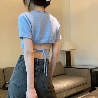 Áo croptop thắt dây sau lưng
