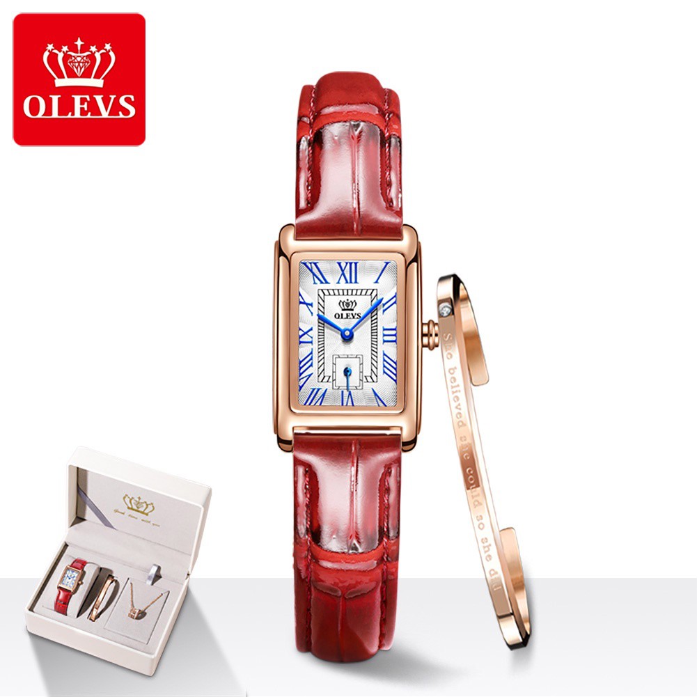 Đồng hồ OLEVS 6625 Nữ dây da thạch anh nguyên bản Không thấm nước Mặt số nhỏ Ánh sáng Sang trọng
