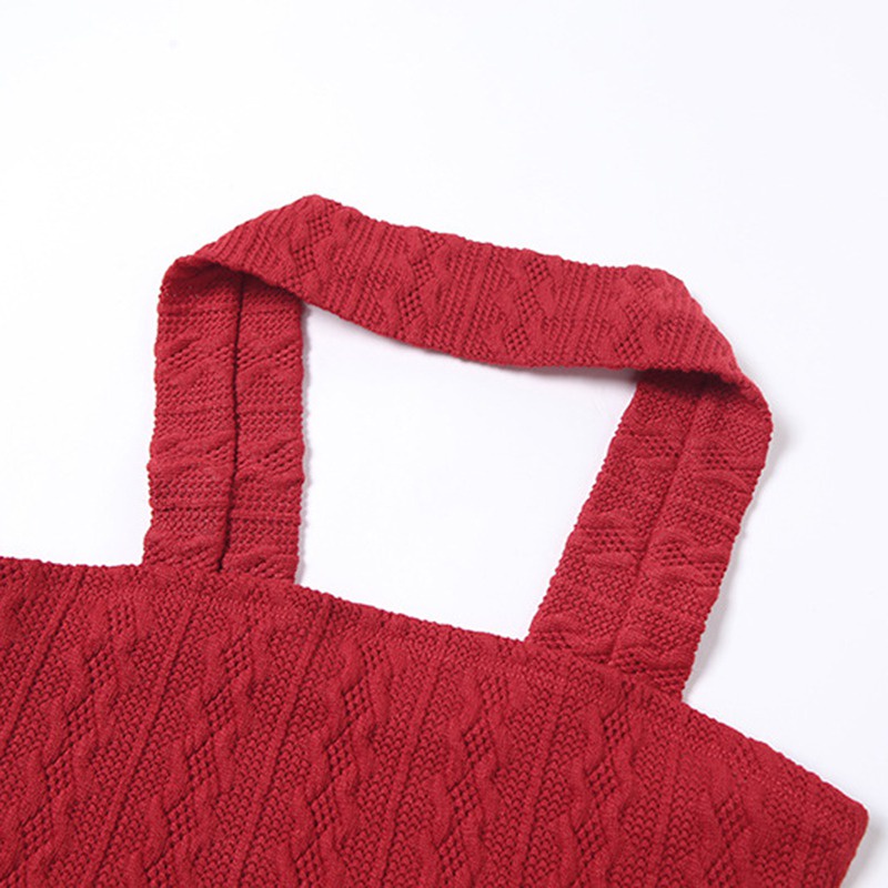 Áo Dệt Kim Không Tay Hở Vai Màu Sắc Đơn Giản Quyến Rũ Phong Cách Hàn Quốc Dành Cho Nữ