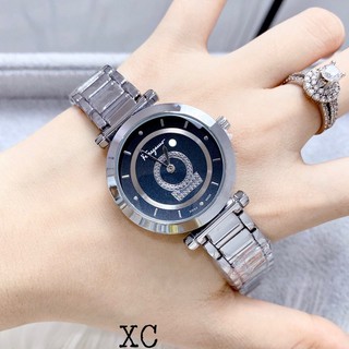 Đồng hồ nữ Ferragamo dây kim loại + kính khoáng chống xước