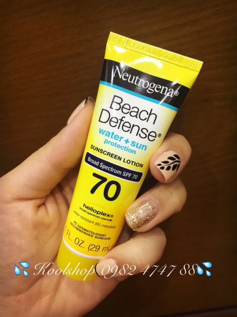 MINI 29ml: Kem chống nắng Neutrogena Beach Defense Water + Sun SPF 70