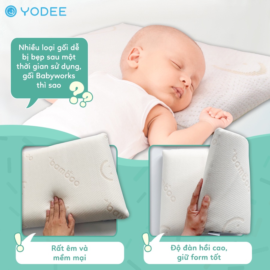 Combo 2 gối ngủ thoáng khí Babyworks 3th + 12th