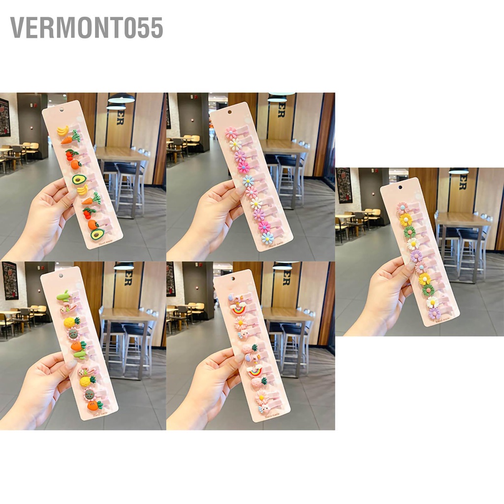 Vermont055 10 cái Phim Hoạt Hình Bộ Kẹp Tóc Dễ Thương Tinh Tế Kết Hợp Đầy Màu Sắc Ghim Phụ Kiện Cho Bé Gái