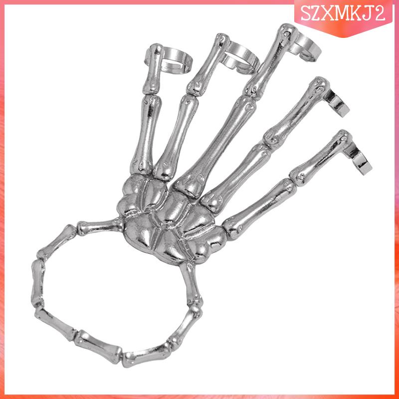 Vòng Đeo Tay Hình Bộ Xương Kèm Nhẫn Co Giãn szxmkj2