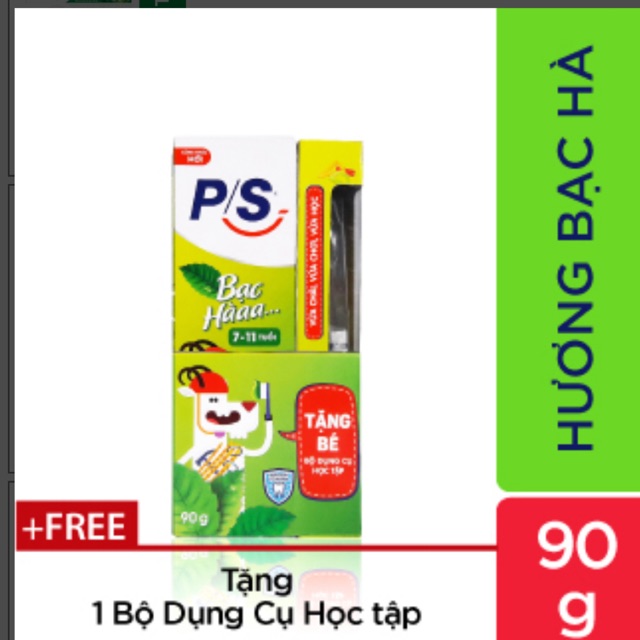 Kem đánh răng trẻ em P/S bạc hà 90g