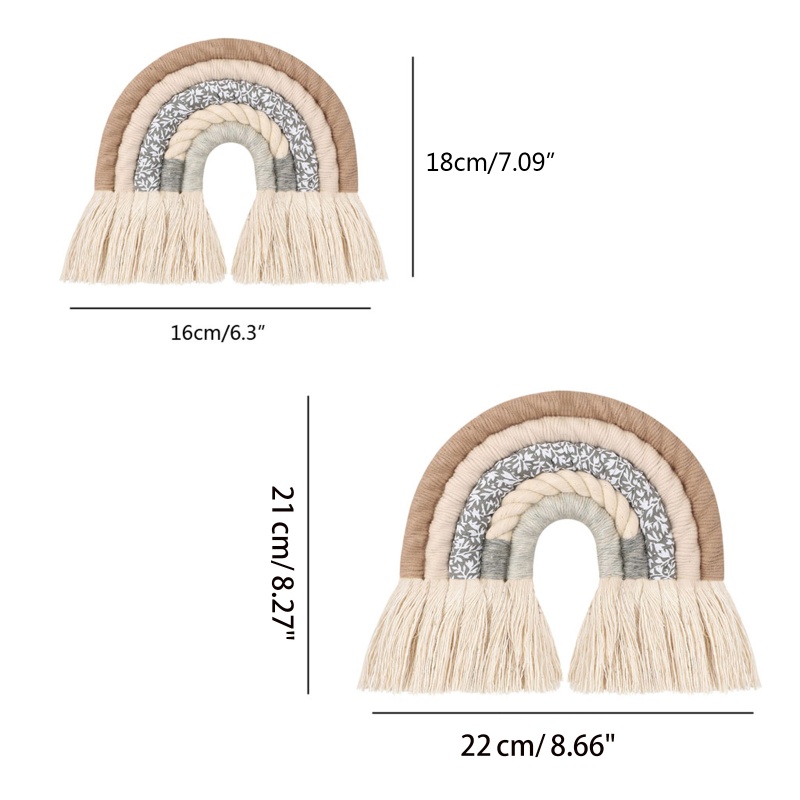Dây Treo Macrame Đan Tay Màu Cầu Vồng Phong Cách Boho Thời Trang