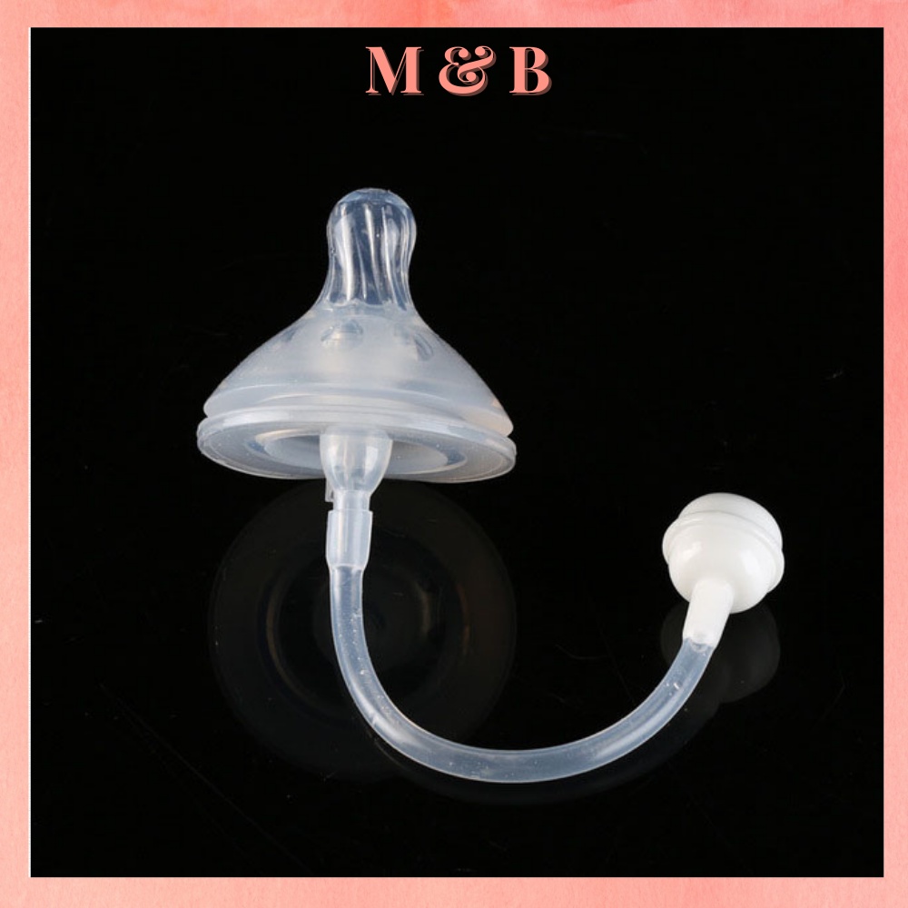 Núm ti quả tạ có van chống sặc cho bé từ 5-8 tháng trở lên để thay thế bình sữa cổ rộng