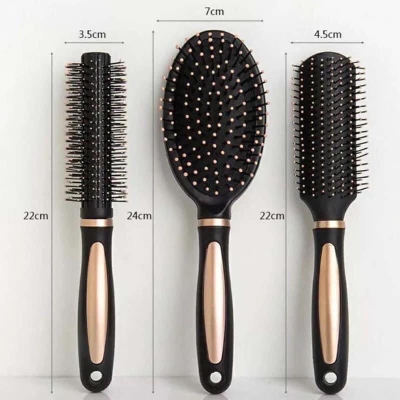 Set 3 Lược Gỡ Rối, Lược Chải Tóc Massage Da Đầu Tạo Kiểu