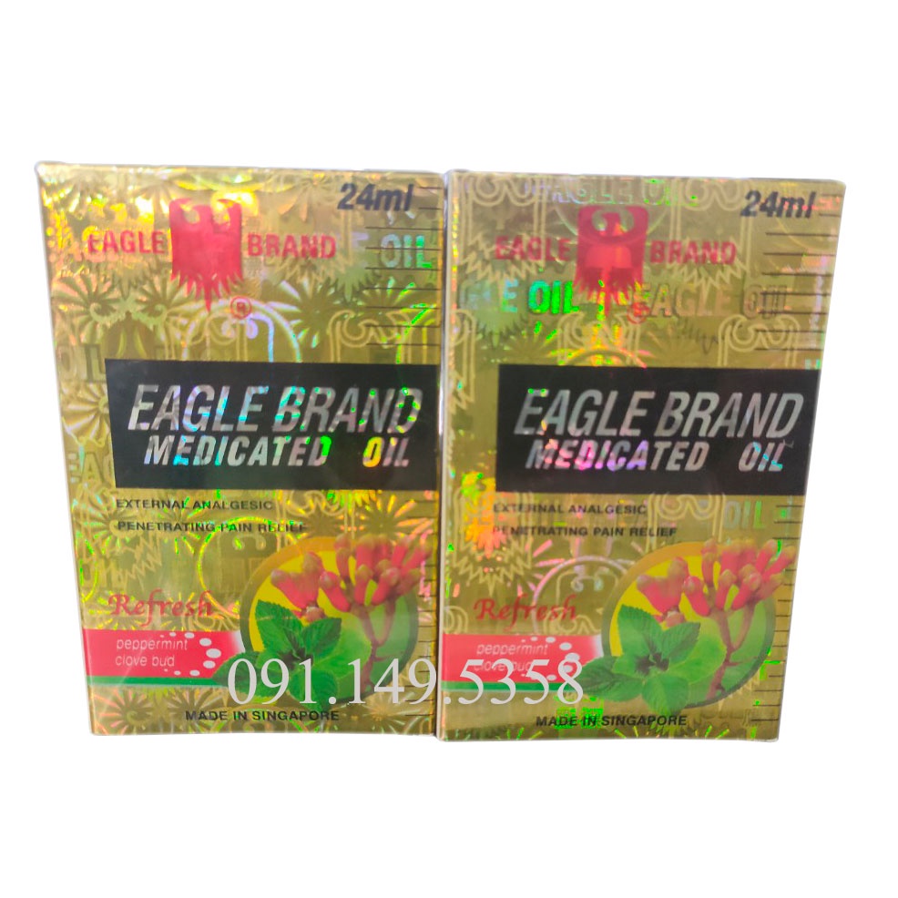 Dầu gió Trắng, Vàng Eagle Brand Medicated Oil 24ml 2 nắp
