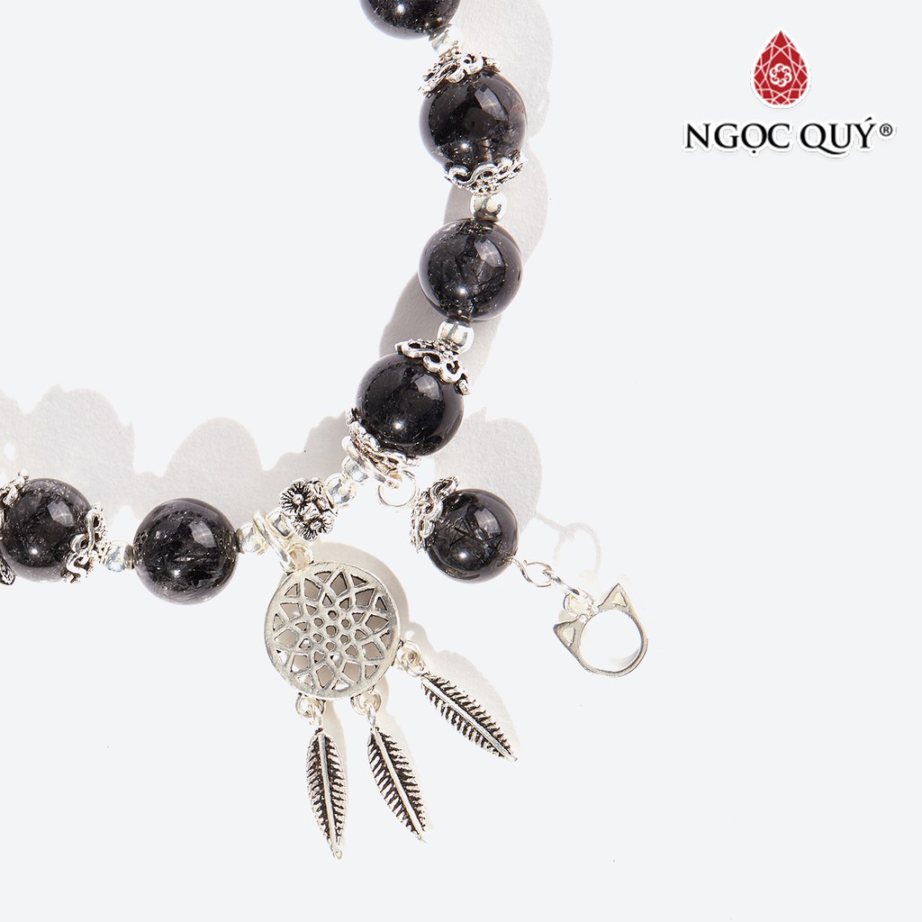 Vòng tay TA tóc đen phối charm dream catcher - Ngọc Quý