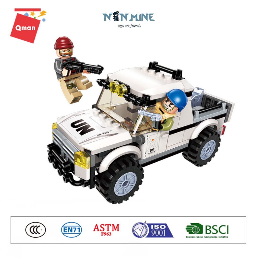 Bộ Xếp Hình Lắp Ghép Non Lego Qman 3201 Xe Quân Sự Phục Kích 128 Chi Tiết 2 Minifigures Cho Trẻ Từ 6 Tuổi