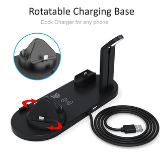 4 in 1 Multi-function 10W QI Fast Wireless Charger Desktop Stand Dock