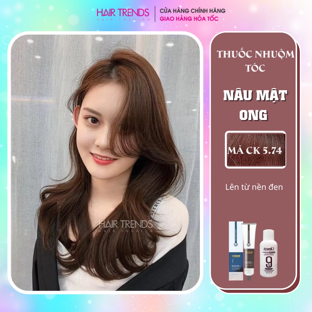 Thuốc nhuộm tóc màu NÂU MẬT ONG 💖tặng kèm trợ dưỡng 100ml màu nhuộm Chiko-Hairtrends shop