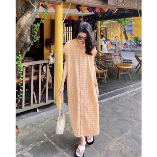 Váy Sơ Mi Kẻ Xuông Dài