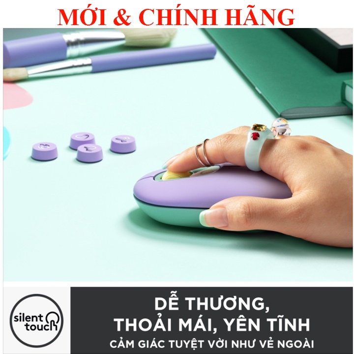 Chuột không dây bluetooth Logitech POP MOUSE - giảm ồn, nút emoji tùy chỉnh