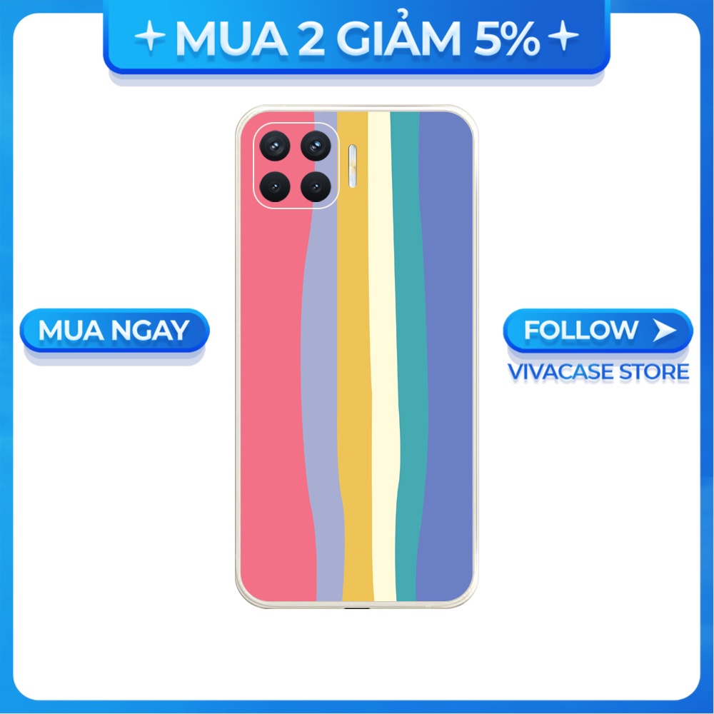 Ốp lưng cạnh vuông OPPO A1K/A5S/A74/A54/....viền bảo vệ camera hình Cầu vồng