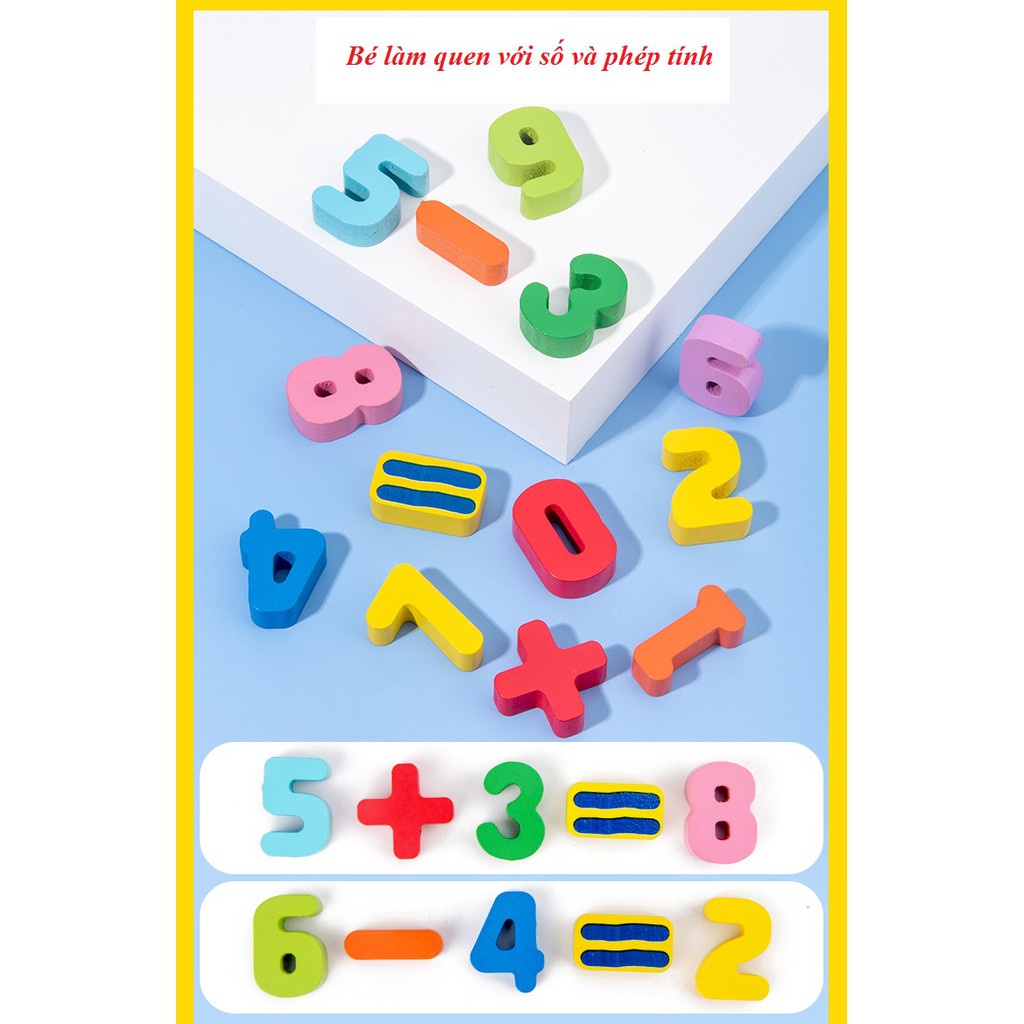 Bảng Câu Cá Gỗ Logic 5 Dòng - Bảng Số, Con Vật, Trái Cây, Câu Cá Thông Minh Đa Năng