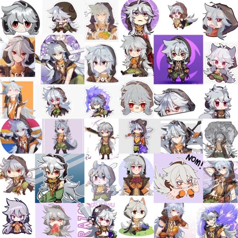 Hình dán Sticker Azor build Genshin impact 30-60 ảnh khác nhau ép lụa chống xước chống nước