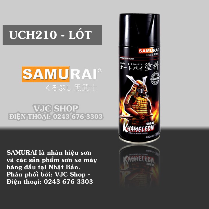 Chai sơn xịt sơn lót xe máy cao cấp SAMURAI mã UCH210* dung tích 400 ml