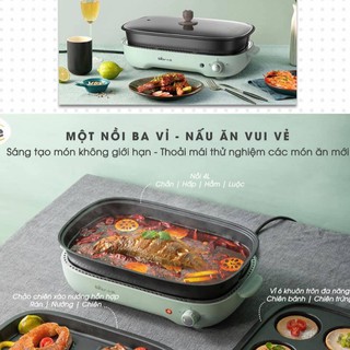 Nồi nướng lẩu đa năng bear dhg-c40d5, nồi lấu nướng đa năng.