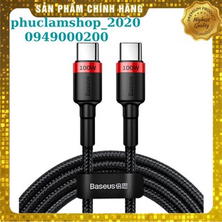 Dây cáp sạc nhanh baseus cafule pd 2.0 100w flash charging 2 đầu type-c to type-c dài 2m dây dù