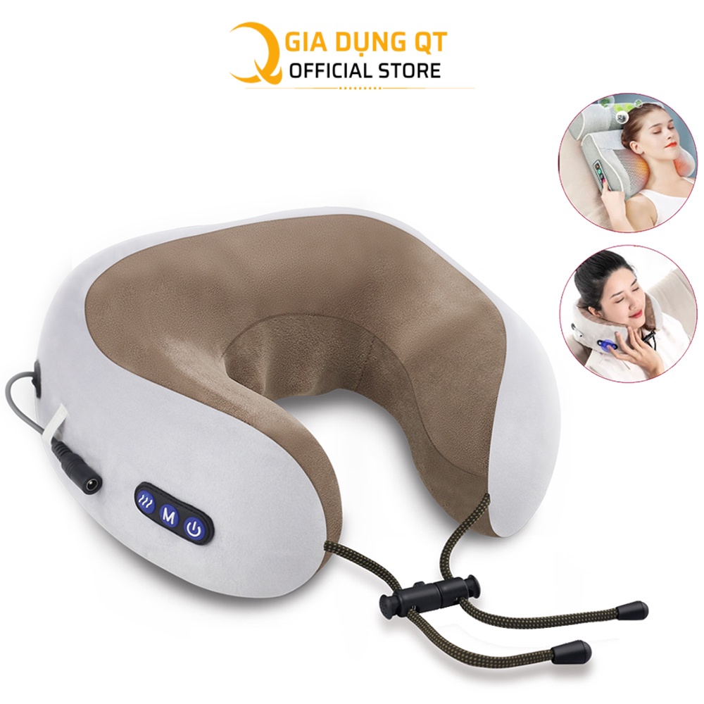 [Freeship] Gối Massage Cổ Vai Gáy, Gối Massage Cổ Chữ U Đa Chức Năng Trị Liệu Giảm Đau Mỏi Cổ Vai Gáy - BẢO HÀNH 1 ĐỔI 1